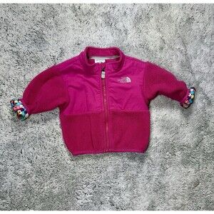 North Face Jacket Baby 3-6M Denali Pink Floral Arm Interior Zip Up Fleece 2012
